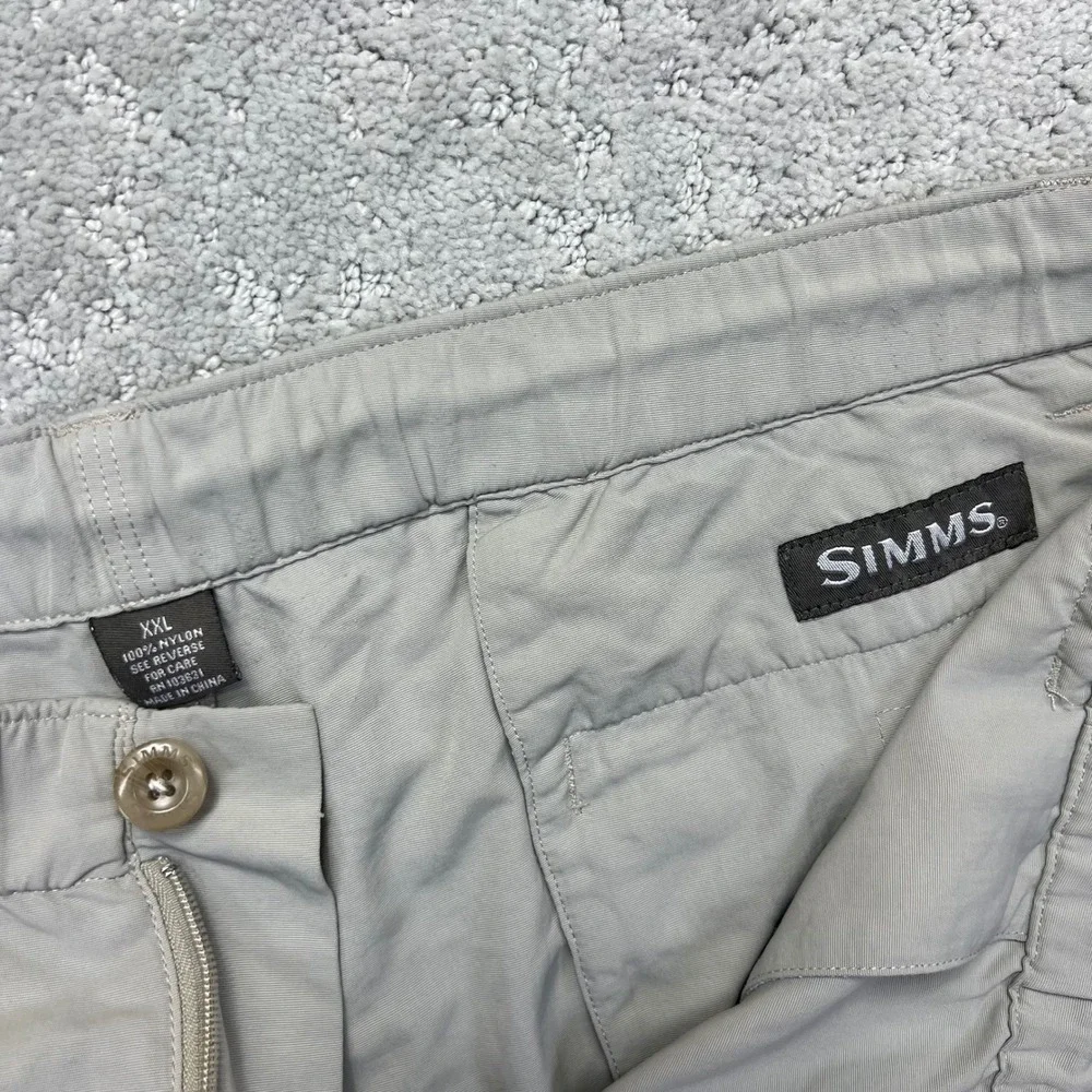 Simms Cargo Shorts Mens XXL Khaki Nylon Fishing Lightweight Utility‎ Gorpcore